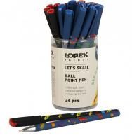 Ручка шариковая масляная синяя 0,5мм корпус прорез. LOREX KIDS LETS SKATE 1/24