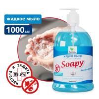 Мыло жидкое 1л с дозатором антибактериальное Soapy Clean&Green 1/6 Мыло жидкое 1л с дозатором антибактериальное Soapy Clean&Green 1/6