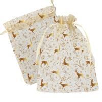 НГ Подарочный мешок текстильный ОРГАНЗА Олени 20х30см 1/50/250 НГ Подарочный мешок текстильный ОРГАНЗА Олени 20х30см 1/50/250