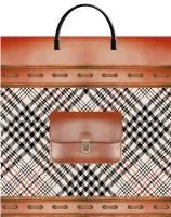 Пакет с пластмассовыми ручками (35х36+10) объемный Клетка черный 10/50 Пакет с пластмассовыми ручками (35х36+10) объемный Клетка черный 10/50