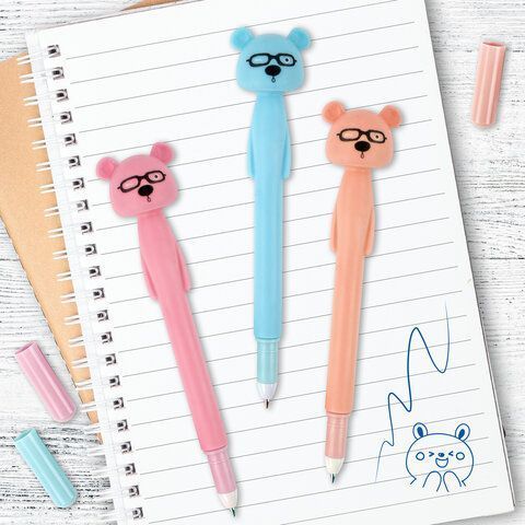 Ручка фигурная шариковая мягкий силиконовый корпус, ассорти, СИНЯЯ, 0,7мм ЮНЛАНДИЯ Мишка 1/12 Ручка фигурная шариковая мягкий силиконовый корпус, ассорти, СИНЯЯ, 0,7мм ЮНЛАНДИЯ Мишка 1/12