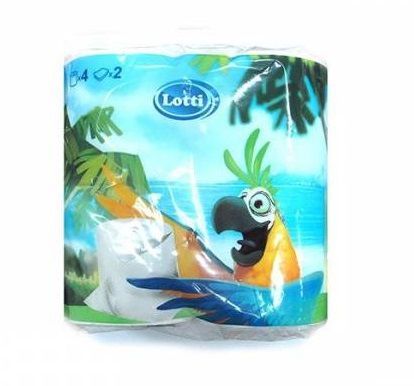 Туалетная бумага евро 2сл белая 4штх 13,5м Лотти Попугай 1/12 Туалетная бумага евро 2сл белая 4штх 13,5м Лотти Попугай 1/12
