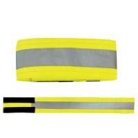 Повязка светоотражающая на руку 430х55 мм на липучке лимонная 1/5/50