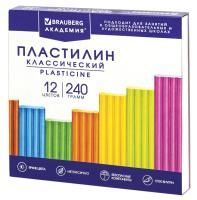 Пластилин 12цв 240г классический стек BRAUBERG АКАДЕМИЯ КЛАССИЧЕСКАЯ 1/16