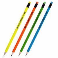 Карандаш ч/гр HB с ластиком трехгранный корпус неон ассорти Brauberg 1/12/2880 Карандаш ч/гр HB с ластиком трехгранный корпус неон ассорти Brauberg 1/12/2880