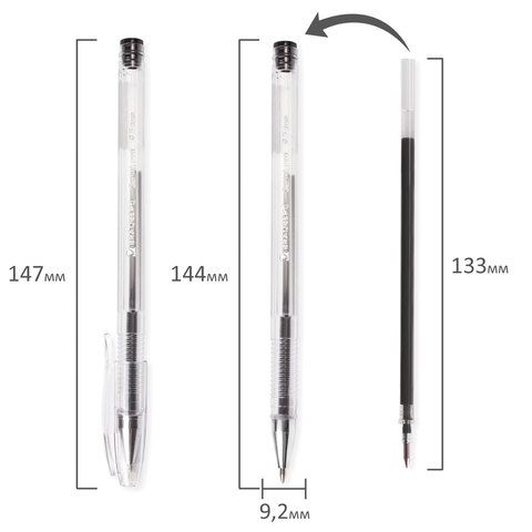 Ручка гелевая черная 0,5мм линия 0,35мм BRAUBERG 1/12/1728 Ручка гелевая черная 0,5мм линия 0,35мм BRAUBERG 1/12/1728