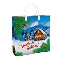 НГ Сумка пластиковая (30х30)-150 Домики в горах Интерпак 1/40 НГ Сумка пластиковая (30х30)-150 Домики в горах Интерпак 1/40