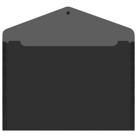 Папка-конверт А4 с кнопкой до 100л черная BRAUBERG 1/12