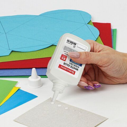 Клей ПВА 85г бумага картон дерево BRAUBERG 1/50 Клей ПВА 85г бумага картон дерево BRAUBERG 1/50