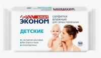 Салфетки влажные Эконом Smart Детские (100) 1/16 Салфетки влажные Эконом Smart Детские (100) 1/16