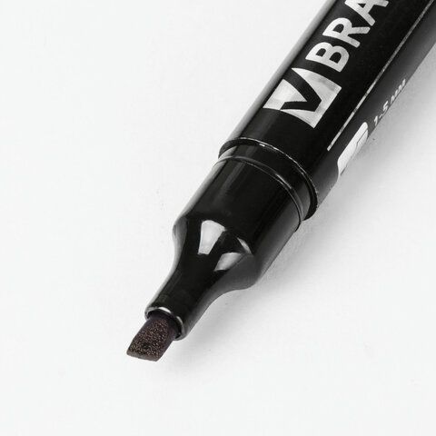 Маркер перманентный черный 1-5мм скошенный наконечник Contract BRAUBERG 1/12/1152