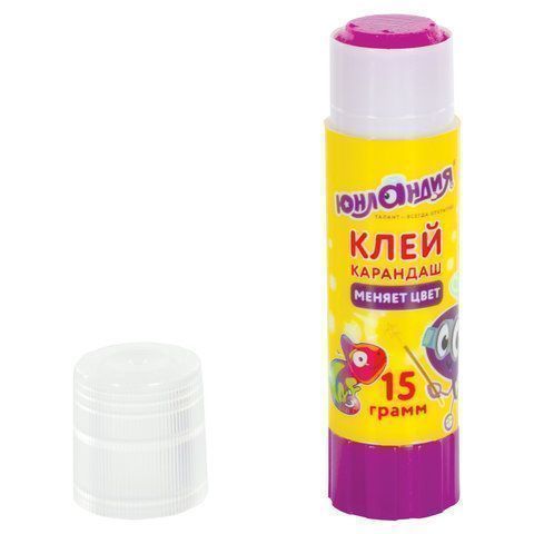 Клей-карандаш 15г обесцвечивающийся цветной ЮНЛАНДИЯ 1/20/480 Клей-карандаш 15г обесцвечивающийся цветной ЮНЛАНДИЯ 1/20/480