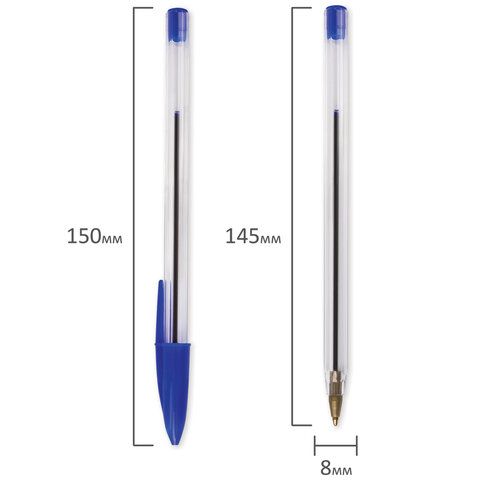 Ручка шариковая синяя узел 1мм линия 0,5мм корпус прозр STAFF Basic BP-01 1/50/2000 Ручка шариковая синяя узел 1мм линия 0,5мм корпус прозр STAFF Basic BP-01 1/50/2000