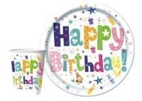 Тарелка картон с рисунком набор 10шт d-230 Happy Birthday (10шт) 1/48 Тарелка картон с рисунком набор 10шт d-230 Happy Birthday (10шт) 1/48