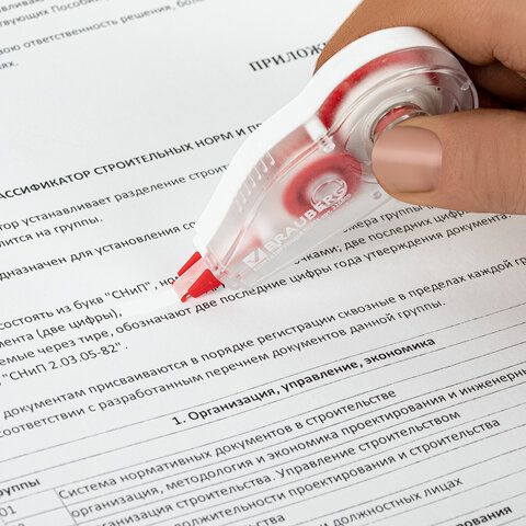 Корректирующая лента BRAUBERG 5мм х 6м, корпус красный, механизм перемотки, блистер, 226809 1/24 Корректирующая лента BRAUBERG 5мм х 6м, корпус красный, механизм перемотки, блистер, 226809 1/24