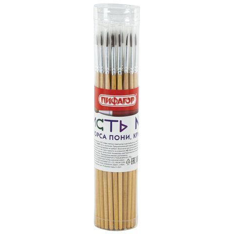 Кисть пони круглая №3 Пифагор 1/30/2400 Кисть пони круглая №3 Пифагор 1/30/2400