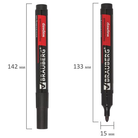 Маркер перманентный черный 3мм круглый наконечник Contract BRAUBERG 1/12/1152 Маркер перманентный черный 3мм круглый наконечник Contract BRAUBERG 1/12/1152