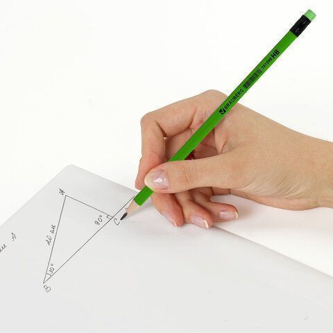 Карандаш ч/гр HB с ластиком трехгранный корпус неон ассорти Brauberg 1/12/2880 Карандаш ч/гр HB с ластиком трехгранный корпус неон ассорти Brauberg 1/12/2880