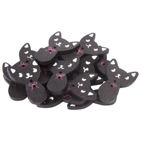 Пуговицы декоративные КОШЕЧКИ, дерево, 27*18мм, 16шт., черные, ОСТРОВ СОКРОВИЩ (вывод) Пуговицы декоративные КОШЕЧКИ, дерево, 27*18мм, 16шт., черные, ОСТРОВ СОКРОВИЩ (вывод)