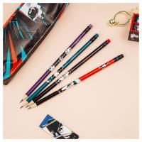 Карандаш ч/гр HB с ластиком, пластик, заточен, ассорти Meshu 1/28/336 Карандаш ч/гр HB с ластиком, пластик, заточен, ассорти Meshu 1/28/336