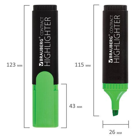 Текстмаркер зеленый 1-5мм скошенный наконечник BRAUBERG CONTRACT 1/10 Текстмаркер зеленый 1-5мм скошенный наконечник BRAUBERG CONTRACT 1/10