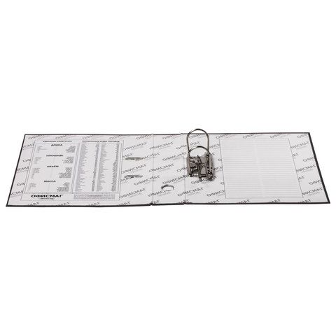 Папка-регистратор А4 75мм ОФИСМАГ с арочным механизмом, покрытие из ПВХ, черная 1/20 Папка-регистратор А4 75мм ОФИСМАГ с арочным механизмом, покрытие из ПВХ, черная 1/20