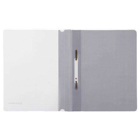 Папка скоросшиватель с прозр верхн лист BRAUBERG А4 серый 1/25/400