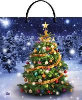 НГ Пакет с пластмассовыми ручками (36х37)-100 Новогодняя красавица ТИКО 10/100