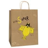 Пакет подарочный бумажный (35х26х15) крафт Будь супер 1/250 Пакет подарочный бумажный (35х26х15) крафт Будь супер 1/250