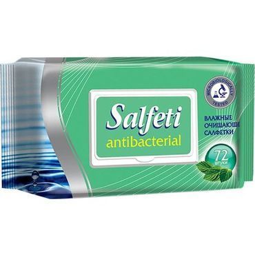 Салфетки влажные Salfeti Антибактериальные с пластиковым клапаном (72) 1/20 Салфетки влажные Salfeti Антибактериальные с пластиковым клапаном (72) 1/20