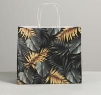 Пакет подарочный бумажный (25x22x12) крафт Тропики 1/12 Пакет подарочный бумажный (25x22x12) крафт Тропики 1/12