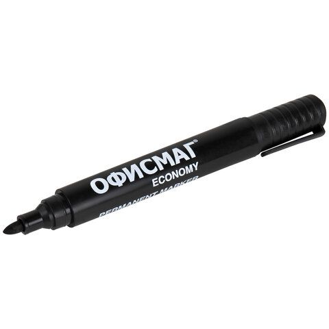 Маркер перманентный черный 3мм круглый наконечник ОФИСМАГ Economy 1/12 Маркер перманентный черный 3мм круглый наконечник ОФИСМАГ Economy 1/12