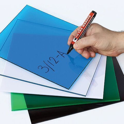 Маркер перманентный ULTRA MARKER, ЧЕРНЫЙ, 3,5 мм, с клипом, BRAUBERG 1/12