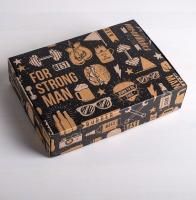 Подарочная коробка 21х15х5см крафт Брутальность 1/500