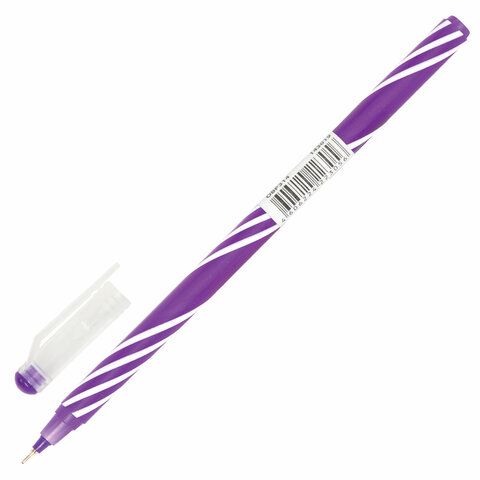 Ручка шариковая масляная синяя 0,3мм иголчатый узел 0,6мм корп ассорти ЮНЛАНДИЯ Candy 1/75/3000