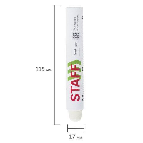 Маркер для шин и резины белый ПМ-100/Ш твердый STAFF 1/12/144 Маркер для шин и резины белый ПМ-100/Ш твердый STAFF 1/12/144