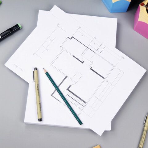 Папка для черчения А4 10л 200 г/м2 без рамки ватман ГОЗНАК BRAUBERG 1/20