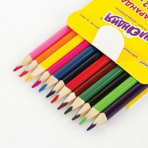 Карандаши цветные 12цв трехгранные с РАСКРАСКОЙ СУПЕРМЯГКИЕ ЮНЛАНДИЯ ТРОПИКИ (вывод)