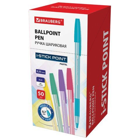 Ручка шариковая синяя линия 0,3мм ассорти BRAUBERG  Ручка шариковая синяя линия 0,3мм ассорти BRAUBERG