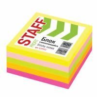 Блок самоклеящийся 76х76мм 400л 5цветов неон STAFF 1/12/96