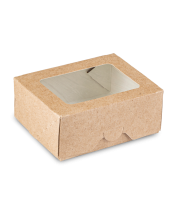Контейнер бумажный с окном 300мл 110х80х40 крафт ламин OSQ Tabox PRO 300 25/450 Контейнер бумажный с окном 300мл 110х80х40 крафт ламин OSQ Tabox PRO 300 25/450