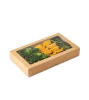 Контейнер бумажный с окном 1450мл 260х150х40мм крафт ламин OSQ Tabox PRO 1450 25/200 Контейнер бумажный с окном 1450мл 260х150х40мм крафт ламин OSQ Tabox PRO 1450 25/200