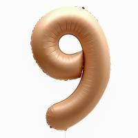 Шар фольгированный Цифра 9 85см цвет карамель 1/25/300 Шар фольгированный Цифра 9 85см цвет карамель 1/25/300