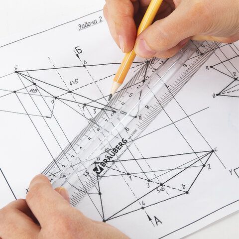Линейка 30см пластиковая с держателем прозрачная BRAUBERG 1/24/288 Линейка 30см пластиковая с держателем прозрачная BRAUBERG 1/24/288