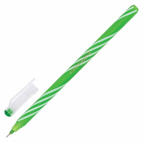 Ручка шариковая масляная синяя 0,3мм иголчатый узел 0,6мм корп ассорти ЮНЛАНДИЯ Candy 1/75/3000