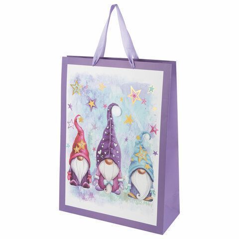 НГ Пакет подарочный бумажный (33х45х13) ассорти ЗОЛОТАЯ СКАЗКА 1/12/144