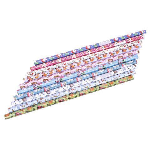 НГ Бумага упаковочная 70х100см ЗОЛОТАЯ СКАЗКА Веселый НГ 10дизайнов 105г/м2 1/50