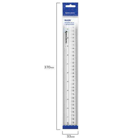 Линейка 30см пластиковая с держателем прозрачная BRAUBERG 1/24/288 Линейка 30см пластиковая с держателем прозрачная BRAUBERG 1/24/288