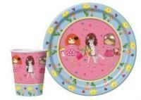 Тарелка картон с рисунком набор 10шт d-230 Девочки 1/48 Тарелка картон с рисунком набор 10шт d-230 Девочки 1/48