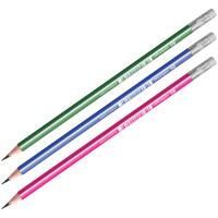 Карандаш ч/гр HB с ластиком, трехгранный, пластик, заточен, ассорти OfficeSpace 1/12/72 Карандаш ч/гр HB с ластиком, трехгранный, пластик, заточен, ассорти OfficeSpace 1/12/72